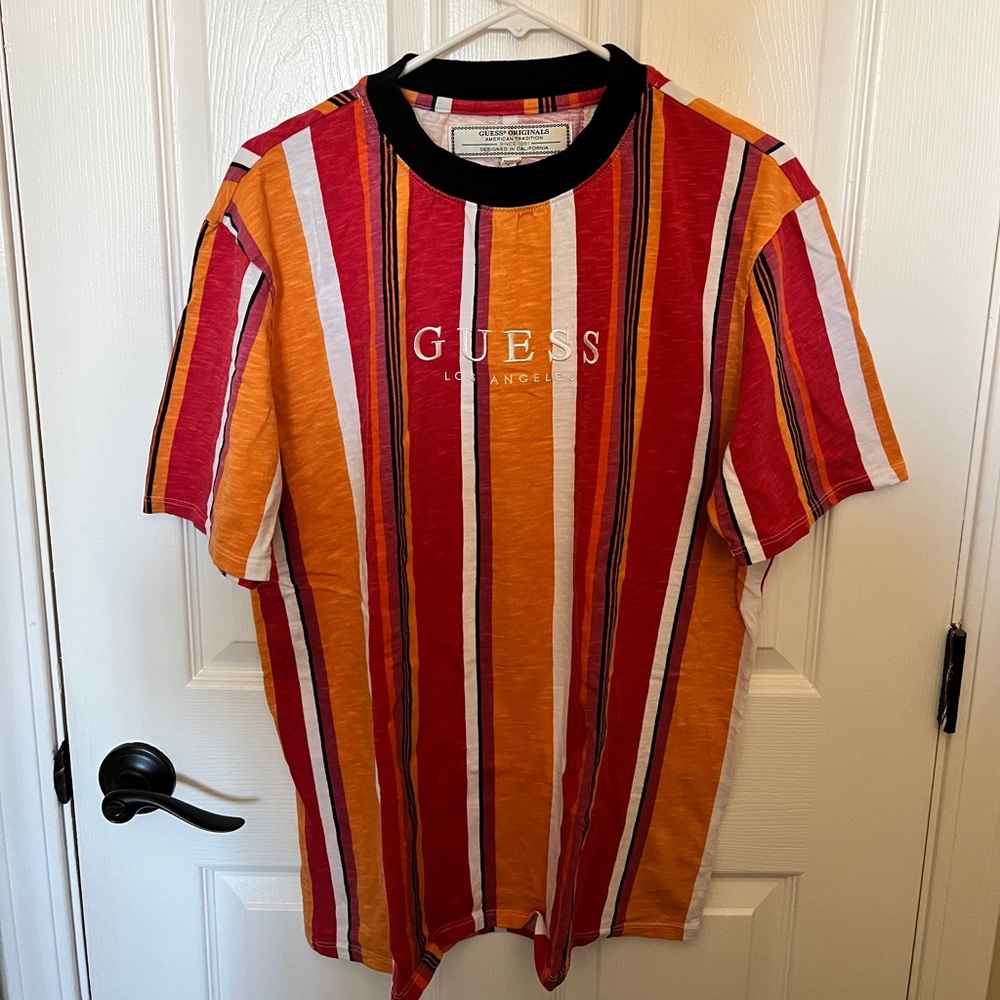Guess Original Striped Embroidered T-Shirt
